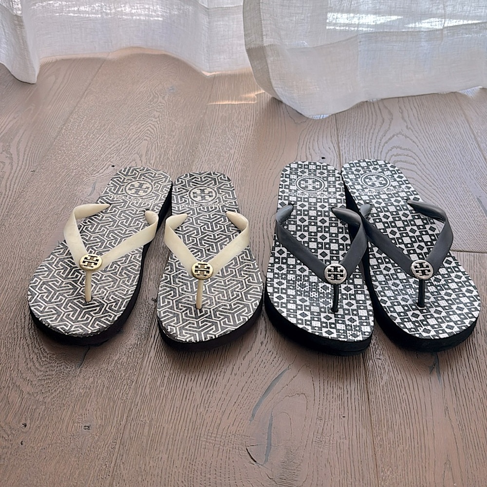 Tory Burch Geometric Flip Flops